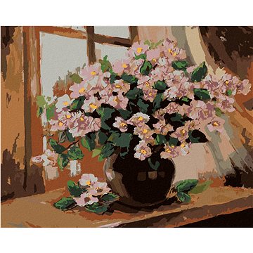 

Diamondi - BOHATÉ KVĚTINY VE VÁZE NA STOLE, 40x50 cm, bez rámu a bez vypnutí plátna