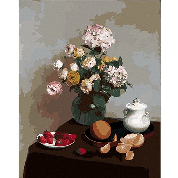 

Diamondi - KVĚTINY A OVOCE (HENRI FANTIN-LATOUR), 40x50 cm, vypnuté plátno na rám