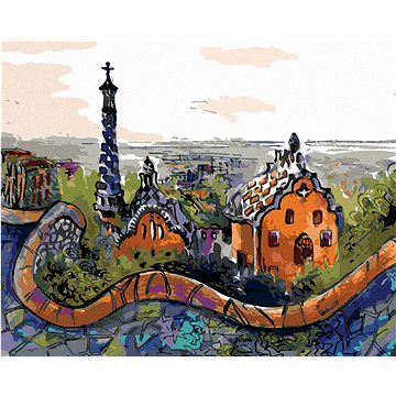 

Diamondi - PARK GÜELL V BARCELONĚ, 40x50 cm, bez rámu a bez vypnutí plátna