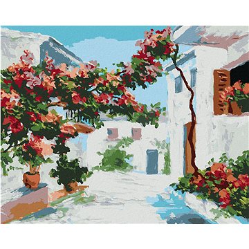 

Diamondi - ŘECKÉ DOMY BLÍZKO MOŘE, 40x50 cm, vypnuté plátno na rám