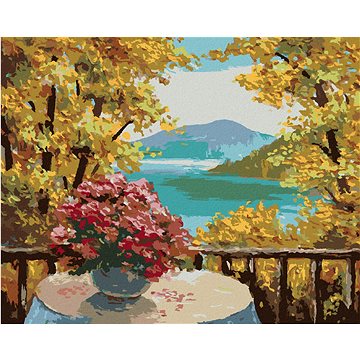 

Diamondi - HORSKÉ JEZERO A PODZIMNÍ LES, 40x50 cm, bez rámu a bez vypnutí plátna