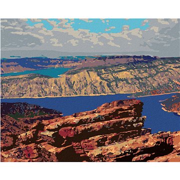 

Diamondi - VODNÍ NÁDRŽ FLAMING GORGE, 40x50 cm, vypnuté plátno na rám