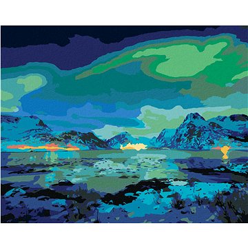 

Diamondi - POLÁRNÍ ZÁŘE NAD HORAMI, 40x50 cm, bez rámu a bez vypnutí plátna