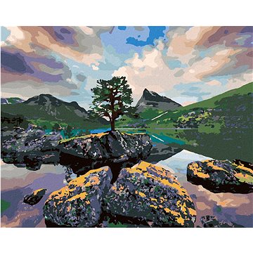 

Diamondi - JEZERO INNERDALSVATNA, 40x50 cm, vypnuté plátno na rám