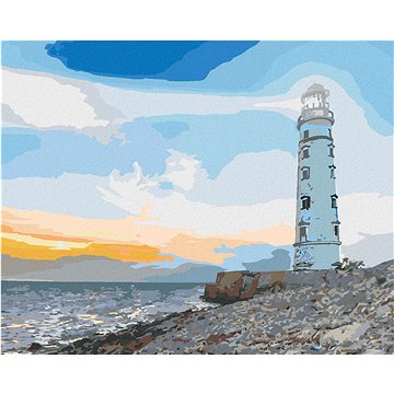 

Diamondi - SVÍTÍCÍ MAJÁK U MOŘE, 40x50 cm, bez rámu a bez vypnutí plátna