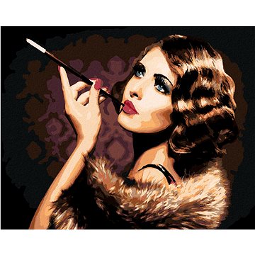 

Diamondi - ELEGANTNÍ ŽENA S CIGARETOU, 40x50 cm, bez rámu a bez vypnutí plátna