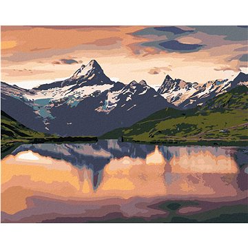 

Diamondi - VÝCHOD SLUNCE NA JEZEŘE BACHALPSEE, 40x50 cm, bez rámu a bez vypnutí plátna