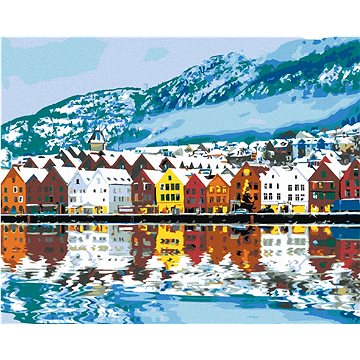 

Diamondi - MĚSTEČKO BERGEN V NORSKU, 40x50 cm, bez rámu a bez vypnutí plátna