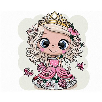 

Diamondi - DÍVKA PRINCEZNA S MOTÝLY, 40x50 cm, bez rámu a bez vypnutí plátna