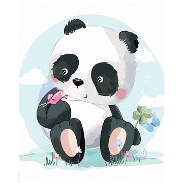 

Diamondi - Diamantové malování - PANDA S MOTÝLKEM, 40x50 cm, Vypnuté plátno na rám