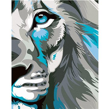 

Diamondi - MODROŠEDÝ LEV, 40x50 cm, bez rámu a bez vypnutí plátna