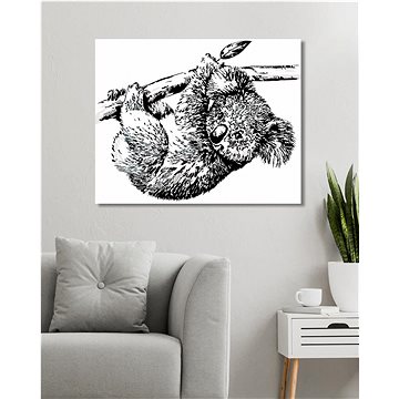 

Diamondi - ČERNOBÍLÁ KOALA, 40x50 cm, vypnuté plátno na rám
