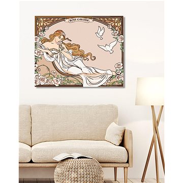 

Diamondi - REPRODUKCE ŽENA ZAHRADA RŮŽÍ (ALFONS MUCHA), 40x50 cm, vypnuté plátno na rám