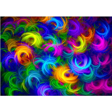 

ENJOY Puzzle Abstraktní neonová peříčka 1000 dílků