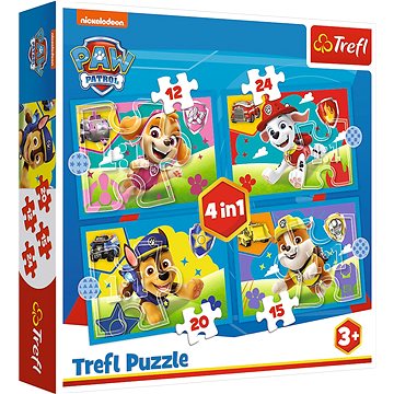 

TREFL puzzle Tlapková patrola: Běžící štěňata 4v1 (12, 15, 20, 24 dílků)