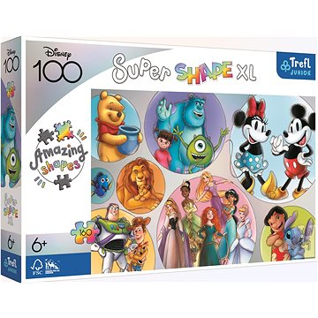 

TREFL puzzle Super Shape XL Disneyho barevný svět 160 dílků
