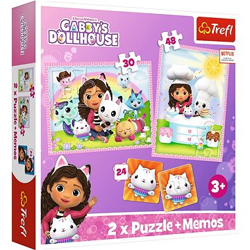 

TREFL sada 3v1 Gábinin kouzelný domek (2 × puzzle + pexeso)