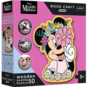 

TREFL wood craft junior puzzle Ve světě Minnie Mouse 50 dílků