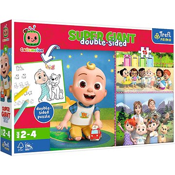 

TREFL oboustranné puzzle Cocomelon: Veselý den s přáteli super giant 15 dílků