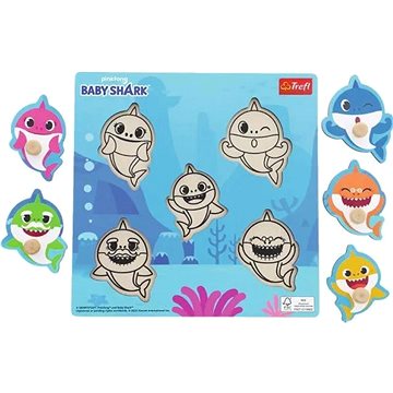 

Trefl dřevěná vkládačka Baby Shark: Veselí žraloci