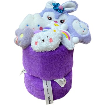 

ANNAM Kytice z plyšáku 24 cm, fialový