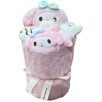 

ANNAM Kytice z plyšáku 24 cm, růžový králík s mašlí