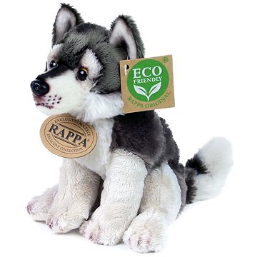 

RAPPA Plyšový vlk sedící 15 cm, Eco-Friendly