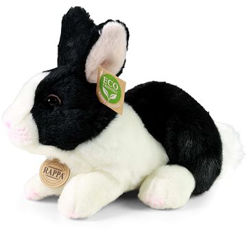 

RAPPA Plyšový králík bílo-černý ležící 23 cm, Eco-Friendly