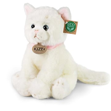 

RAPPA Plyšová kočka sedící bílá 25 cm, Eco-Friendly