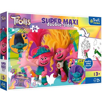 

Trefl Oboustranné puzzle Trollové 3 Šťastný Trollí den Super Maxi 24 dílků