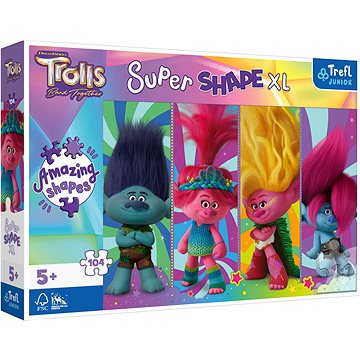 

Trefl Puzzle Super Shape XL Trollové 3: Trollí hrátky 104 dílků