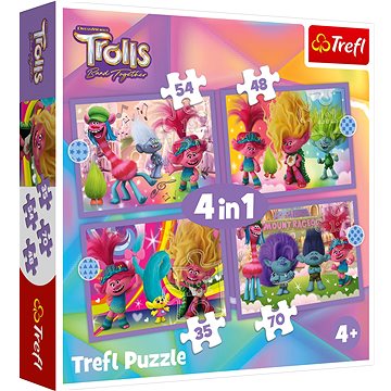 

Trefl Puzzle Trollové 3: Barevné dobrodružství 4 v 1 (35, 48, 54, 70 dílků)