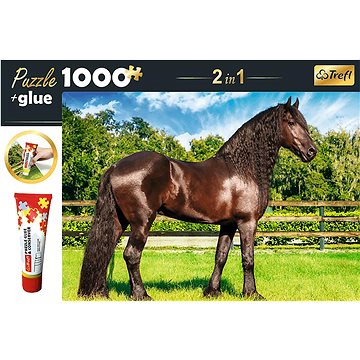 

Trefl Sada 2v1 puzzle Fríský kůň 1000 dílků s lepidlem