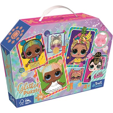

Trefl Třpytivé Glitter puzzle v kufříku L.O.L. Surprise: Barevné panenky 70 dílků