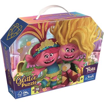 

Trefl Třpytivé Glitter puzzle v kufříku Trollové 3, 70 dílků