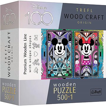 

Trefl Wood Craft Origin puzzle Mickey Mouse a Minnie 501 dílků