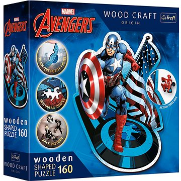 

Trefl Wood Craft Origin puzzle Neohrožený Kapitán Amerika 160 dílků