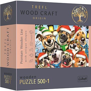 

Trefl Wood Craft Origin puzzle Vánoční psi 501 dílků