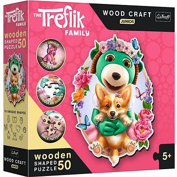

Trefl Wood Craft Origin puzzle Šťastní Treflíci 50 dílků