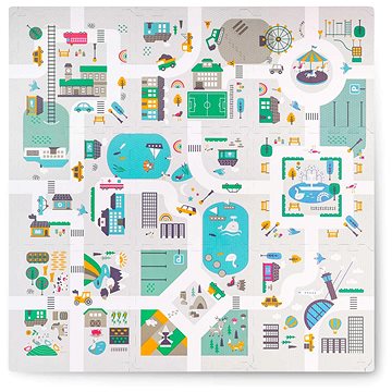 

Nukido Pěnová podložka, puzzle 9 ks, 120 × 120 cm, pěnové figurky Nukido Town