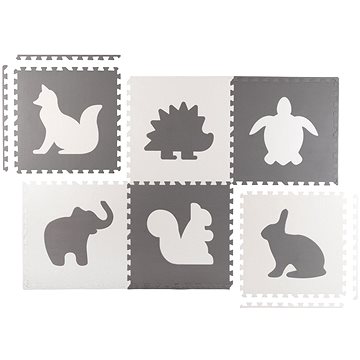 

Ricokids Velká pěnová podložka, puzzle 6 ks, bílá a šedá zvířata