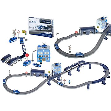 

IKONKA Elektrické vlakové policejní vozy 92 prvků ~300cm