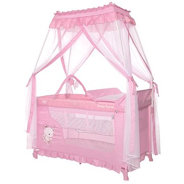 

Cestovní postýlka a ohradka 2v1 Lorelli Magic sleep + baldachýn mellow rose ballerina bear