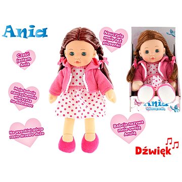 

MIKRO-TRADING Panenka Ania 31 cm mrkací měkké tělo na baterie polsky mluvící v krabičce, MI48256