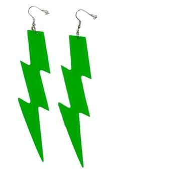 

Neonové náušnice blesk retro párty - 80.léta - disco - zelené