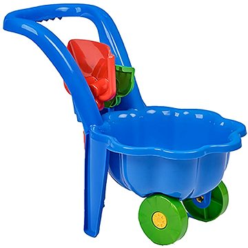 

BAYO Dětské zahradní kolečko s lopatkou a hráběmi Sedmikráska modré