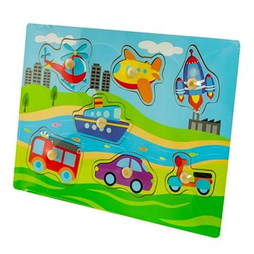

Tulimi Dřevěné zábavné puzzle vkládací - Dopravní prostředky