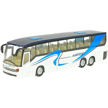 

KIDSGLOBE Autobus 19 cm kov na zpětný chod na baterie se světlem a zvukem v krabičce