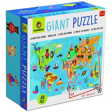 

Ludattica Obří podlahové puzzle Mapa světa, 48 dílků