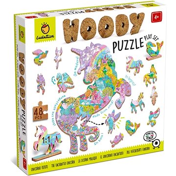 

Ludattica Woody Jednorožci, dřevěné puzzle, 48 dílků